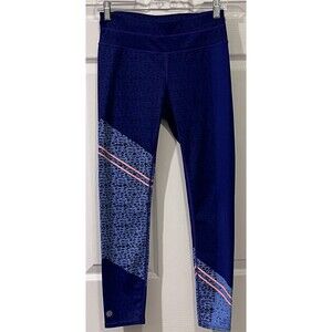 Athleta Asym Camo Sonar 7/8 Tight Leggings Womens S Purple Blue Yoga Athleisure